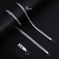 Platte Robuuste Gourmet Ketting 6mm Zilverkleurig Staal