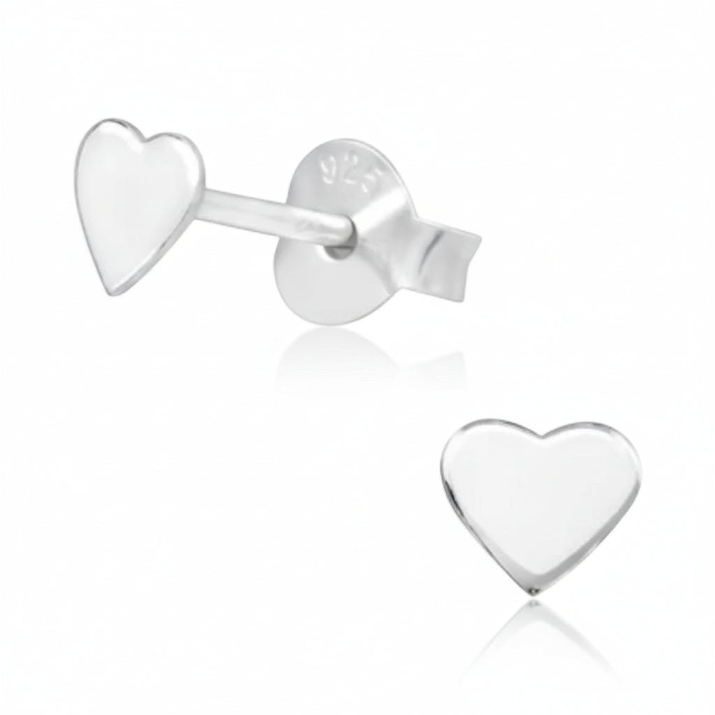 925 Zilveren Hartjes Oorbellen - 4 mm - Glad -