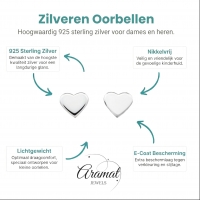 925 Zilveren Hartjes Oorbellen - 4 mm - Glad -