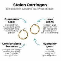 Goudkleurige RVS Wokkeloorringen Gedraaid - 20 mm -