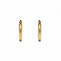 Goudkleurige RVS Hoepeloorbellen met Textuur - 18 mm -