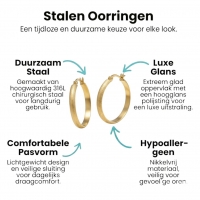 Goudkleurige Matte RVS Oorringen Sandblasted - 30 mm -