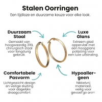 Goudkleurige Matte RVS Oorringen Sandblasted - 32 mm -