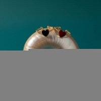 Verstelbare RVS Ring met Emaille Hartje - Goudkleur (8,5 mm) - Zwart -