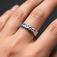 Verstelbare Damesring met Vlecht Design van RVS - 5,5mm - Zilverkleur -