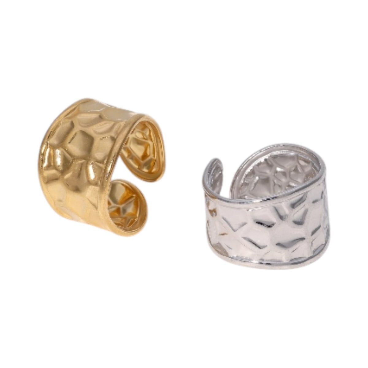 Brede Verstelbare Damesring met Geometrisch Design - 15mm RVS - Zilverkleur -