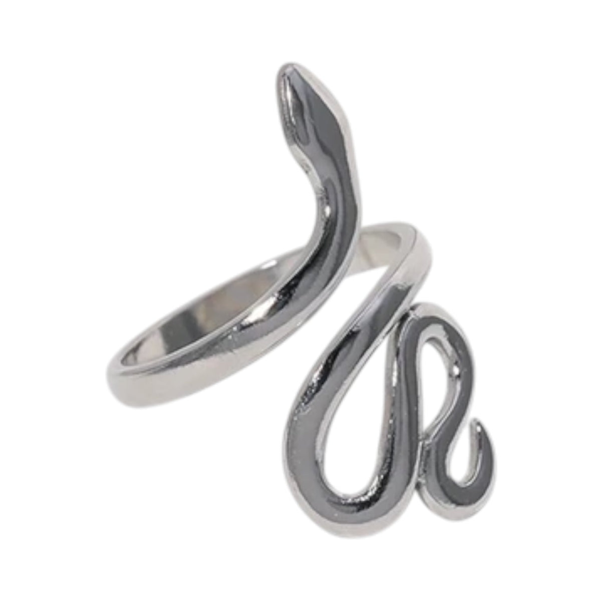 Grote Verstelbare Slangenring van RVS - 28mm Statement Ring - Zilverkleur -
