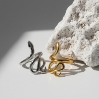 Grote Verstelbare Slangenring van RVS - 28mm Statement Ring - Zilverkleur -