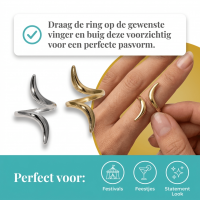Grote Brede One Size Ring RVS met Lijnen Design (32 mm) - Zilverkleur -