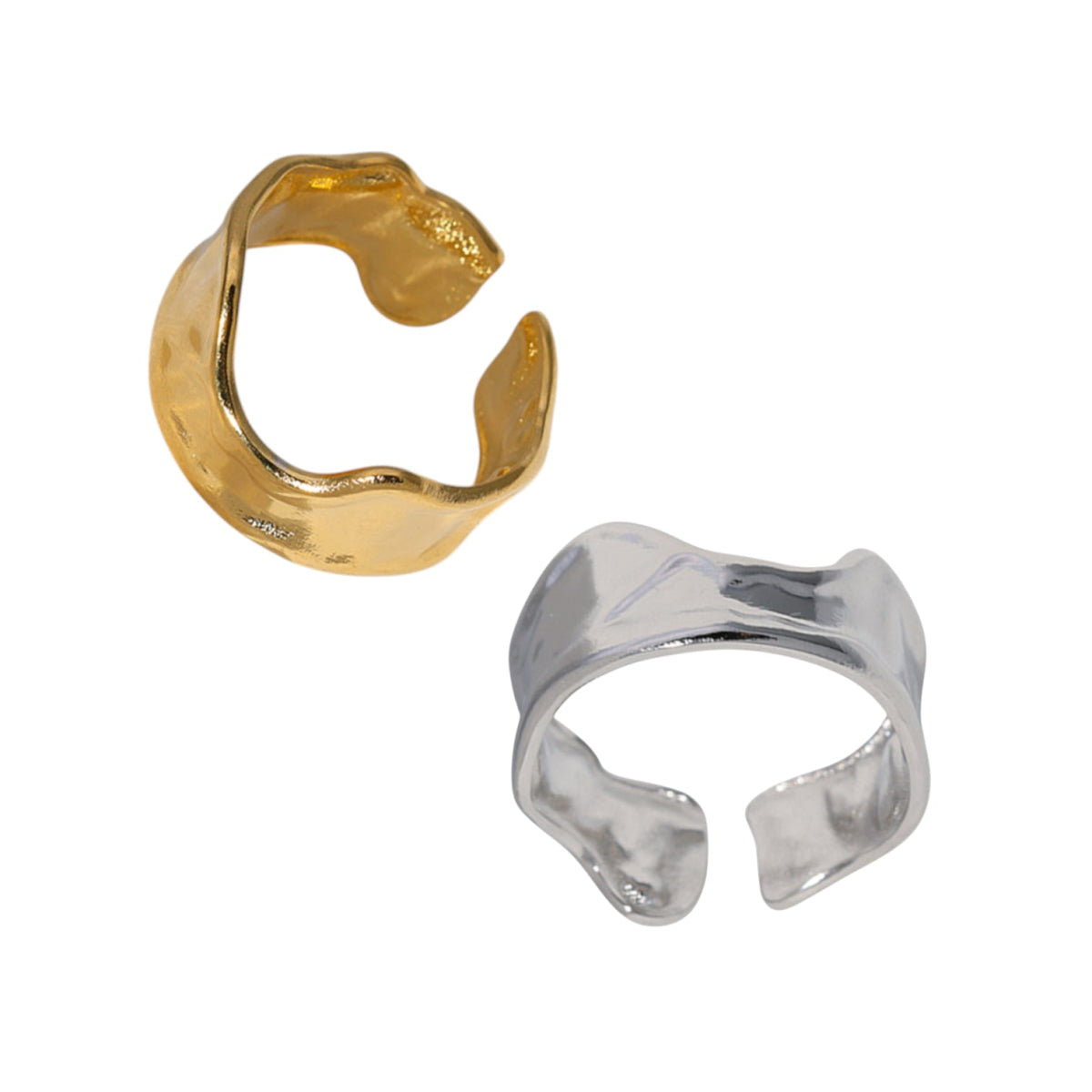 Verstelbare RVS Damesring met Getrommeld Design - 11mm breed - Zilverkleur -