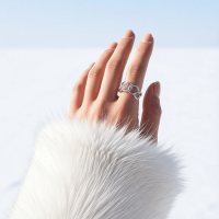 Brede One Size Ring RVS met Ovale Schakels (13 mm) - Zilverkleur -