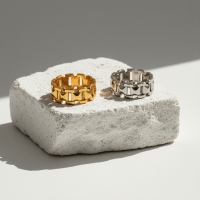 Brede One Size Schakelring van RVS - Goudkleurig of Zilver (9 mm) - Zilverkleur -