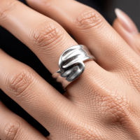 Brede Moderne One Size Ring RVS (14 mm) - Zilverkleur -