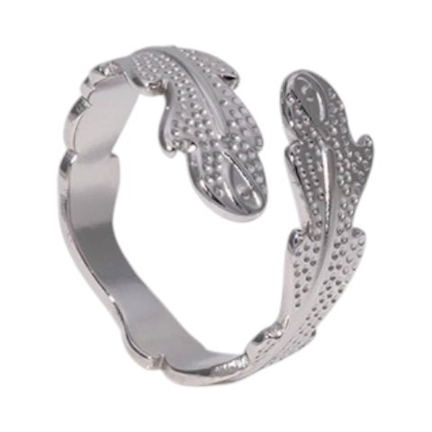 Verstelbare RVS Ring met Verfijnd Veer-Ontwerp (17 mm) - Zilverkleur -