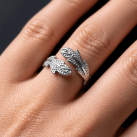 Verstelbare RVS Ring met Verfijnd Veer-Ontwerp (17 mm) - Zilverkleur -
