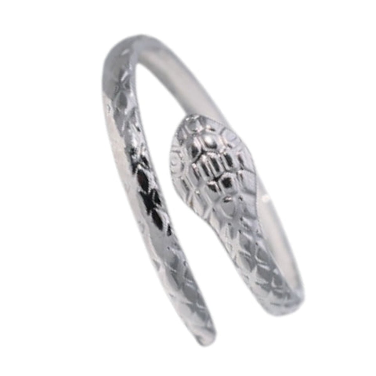 Verstelbare Slangenring van RVS - Cobra Design (13 mm) - Zilverkleur -