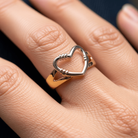 Verstelbare RVS Ring met Open Hartje (11 mm) - Zilverkleur -