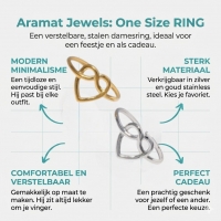 Open Ring RVS met Groot Hartje (14 mm) - Zilverkleur -