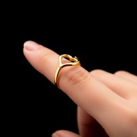 Open Ring RVS met Hartje (13 mm) - Zilverkleur -