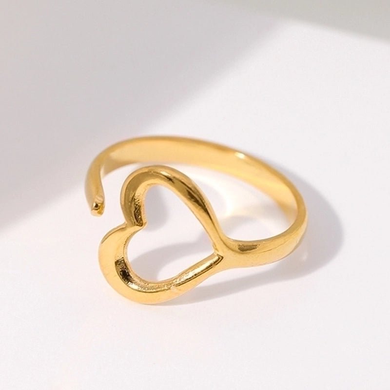 Open Ring RVS met Hartje (13 mm) - Zilverkleur -
