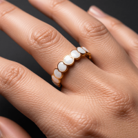 Open Ring RVS met Hartjes Schakel en Emaille (4,5 mm) - Zwart -