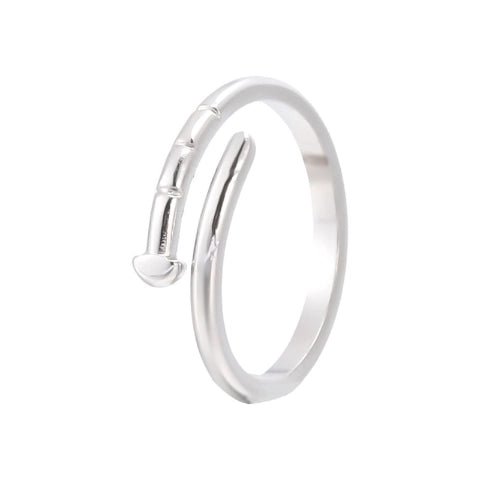 Tijdloze Open Ring met Spijker Design (RVS 4 mm) - Zilverkleur -