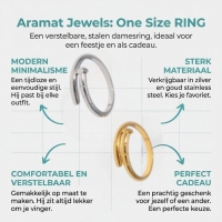 Tijdloze Open Ring met Spijker Design (RVS 4 mm) - Zilverkleur -
