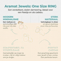 Open Ring RVS Ovaal Emaille met Dot Reli&Atilde;&laquo;f (Goudkleurig) - Zwart -