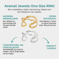 Open Ring Gehamerd Staal (RVS Verstelbaar) - Goudkleur -
