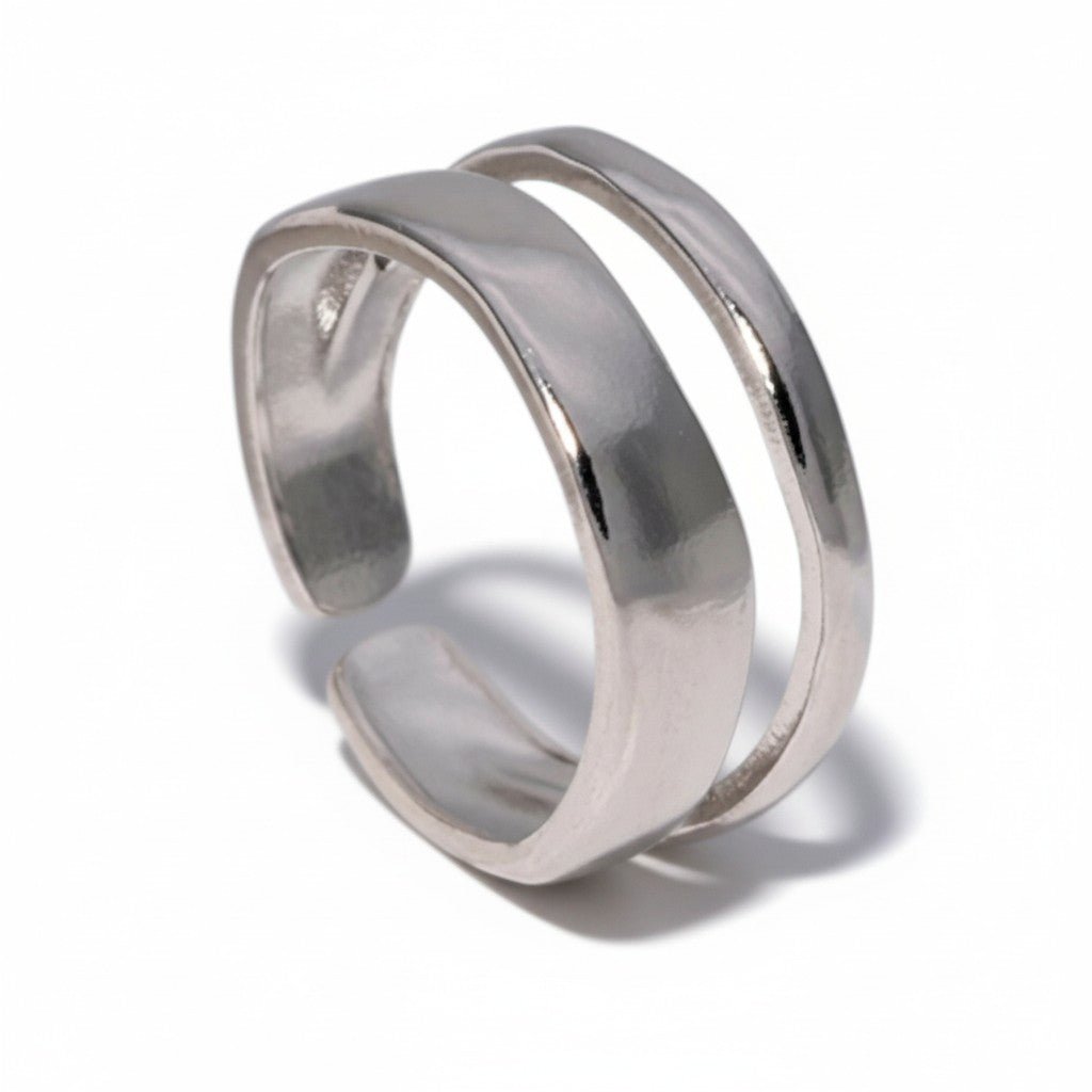 Minimalistische Open Ring Geometrisch (Verstelbaar RVS) - Zilverkleur -