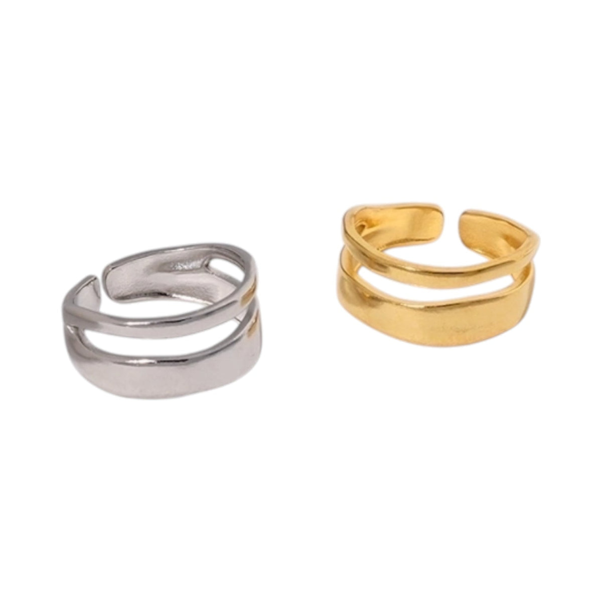 Minimalistische Open Ring Geometrisch (Verstelbaar RVS) - Zilverkleur -