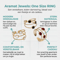 Open Ring Minimalistisch met Vierhoek en Emaille (Verstelbaar) - Wit -