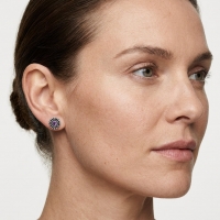 Oorstekers &acirc;&euro;&ldquo; Sterling Zilver Bali Etnisch Paars Kristal 6mm Dames - Heren