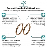RVS Oorringen met Ankermotief Ros&Atilde;&copy;goudkleur 20mm -