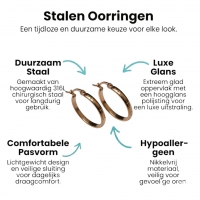 RVS Oorringen met Ankermotief Ros&Atilde;&copy;goudkleur 20mm -