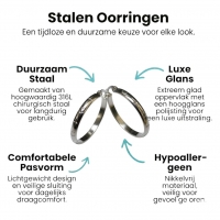 RVS Oorringen met Ankermotief Zilverkleur 30mm -