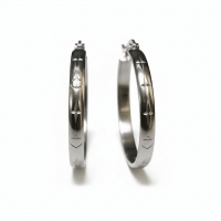 RVS Oorringen met Ankermotief Zilverkleur 30mm -