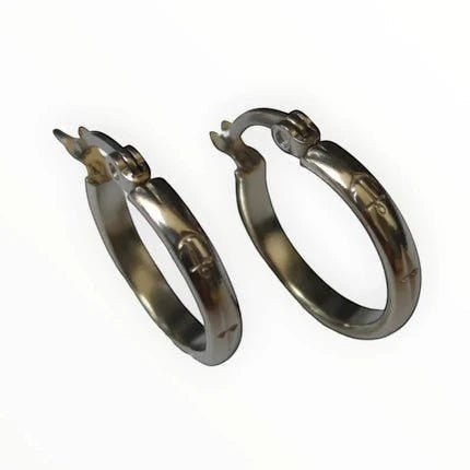 RVS Oorringen met Ankermotief Zilverkleur 20mm -