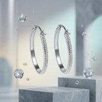 RVS Oorringen met Puntjes Motief Zilverkleur 30mm -