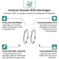 RVS Oorringen met Puntjes Motief Zilverkleur 20mm -