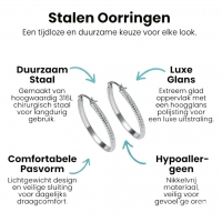 RVS Oorringen met Puntjes Motief Zilverkleur 20mm -