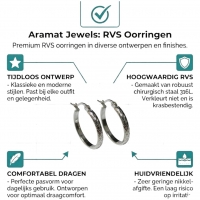 RVS Oorringen met Ruitjes Patroon Zilverkleur 25mm -