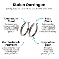RVS Oorringen met Ruitjes Patroon Zilverkleur 25mm -