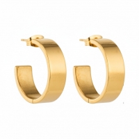 Oorbellen &ndash; 23mm Hoepel Creool Glad RVS Goudkleur Modern Unisex