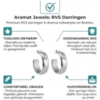 Brede RVS Oorringen met Zirkonia Accent Zilverkleur 23mm x 7mm -