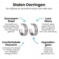 RVS Oorringen met Vier Lijnen Zilverkleur 23mm -