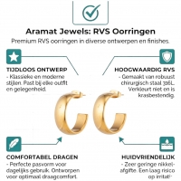 Brede RVS Oorringen Glad Glanzend Goudkleur 22mm -