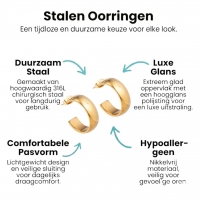Brede RVS Oorringen Glad Glanzend Goudkleur 22mm -