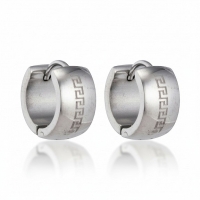 RVS Oorringen met Grieks Motief Zilverkleur 20mm -