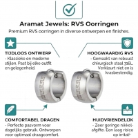 RVS Oorringen met Grieks Motief Zilverkleur 20mm -